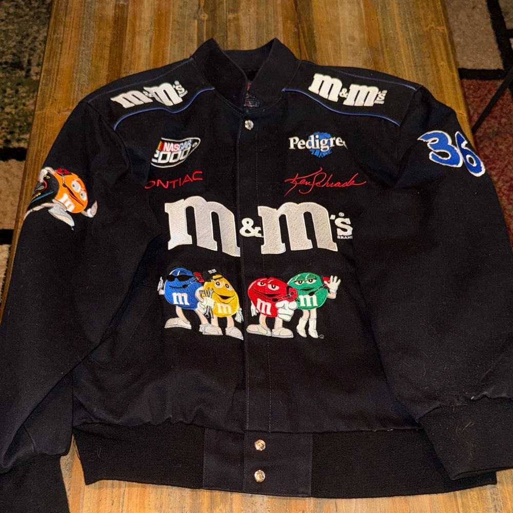M&M'S Black Bomber Jacket with Colorful Logos